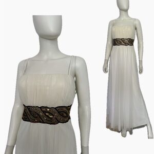 NWT Full-length A-Line Spaghetti‎ Strap Gown Formal Embellished Lined Dress